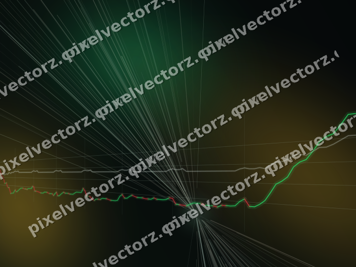 Glowing neon chart background in green and amber