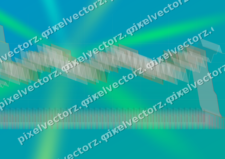 Glowing neon chart background in green and lime