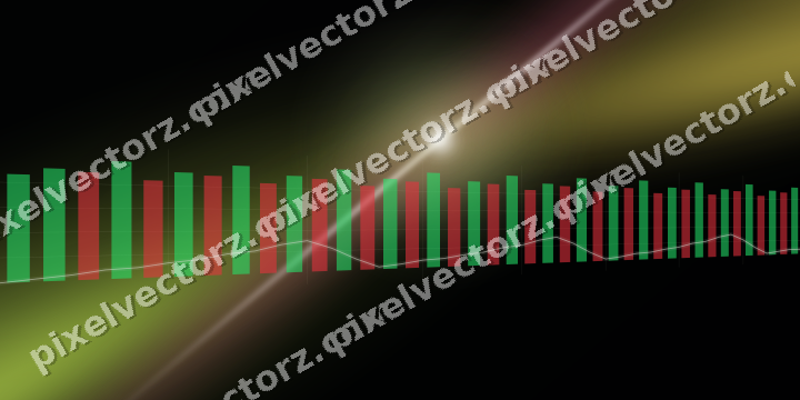 Glowing neon chart background in lime and amber
