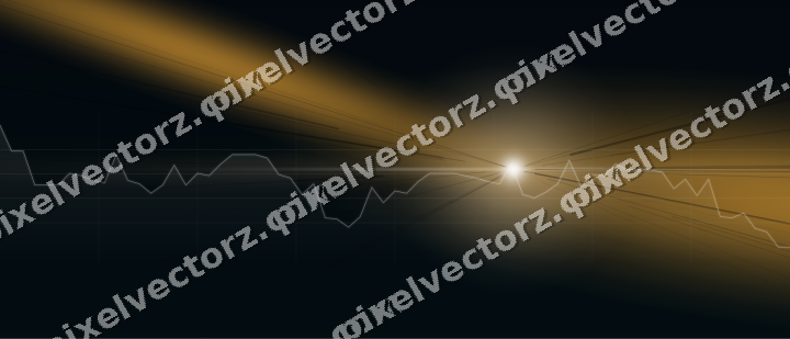 Glowing neon chart background in amber and teal