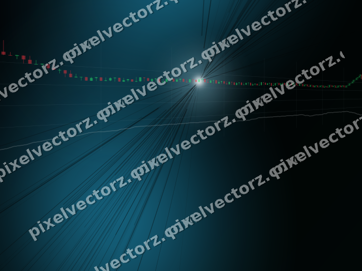 Glowing neon chart background in cyan and teal
