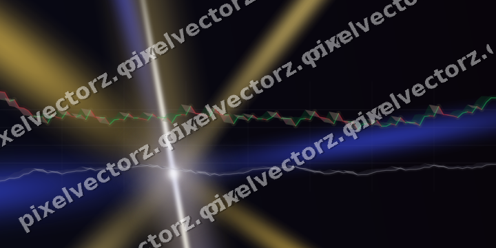Glowing neon chart background in blue and amber