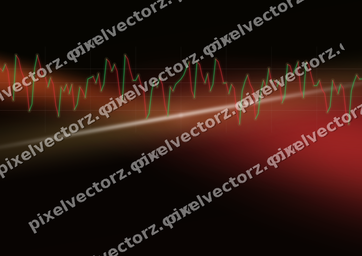 Glowing neon chart background in red and orange