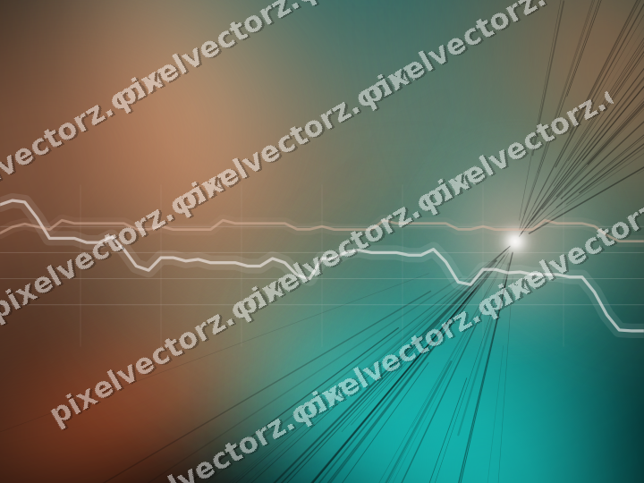 Glowing neon chart background in orange and teal
