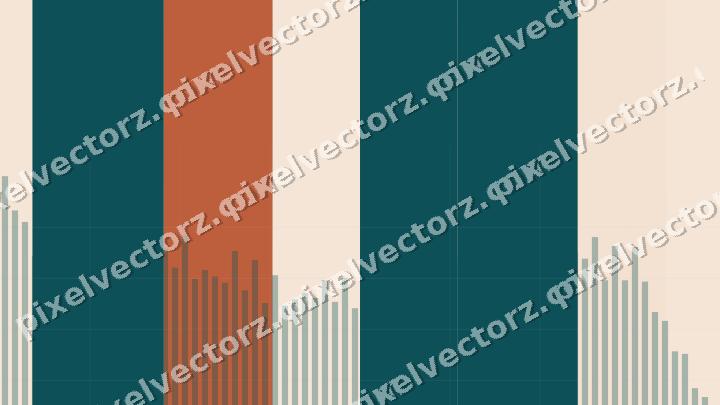Soft pastel chart background in dark teal and orange