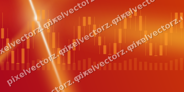 Glowing neon chart background in orange and amber