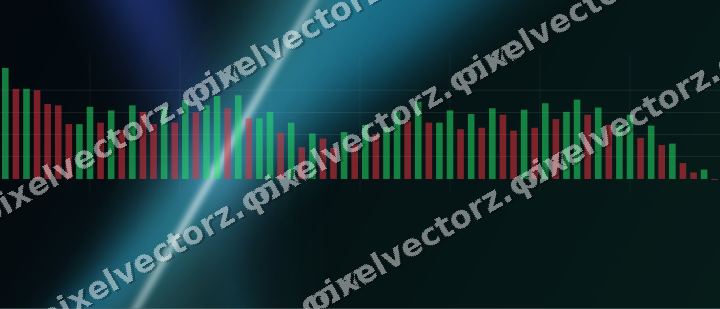 Glowing neon chart background in cyan and teal