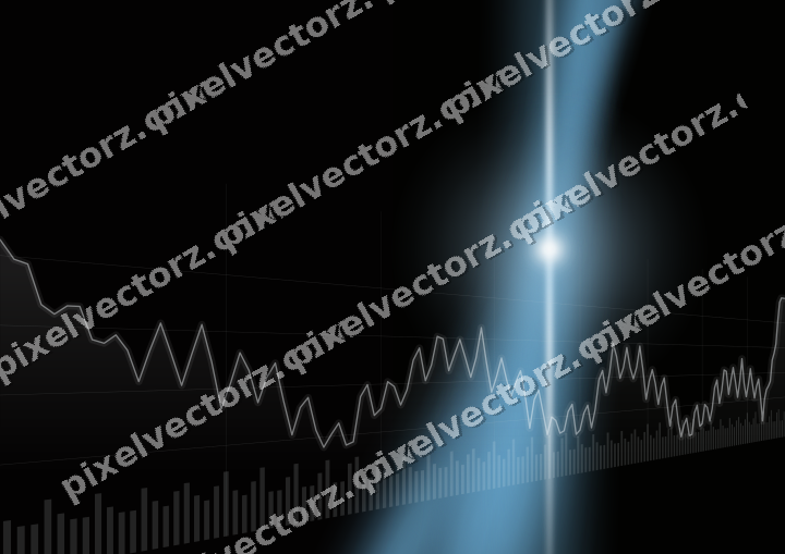 Glowing neon chart background in cyan and red