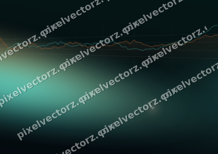 Glowing neon chart background in orange and teal