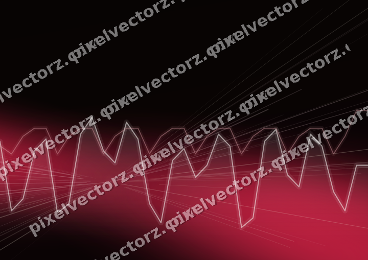 Glowing neon chart background in pink and red