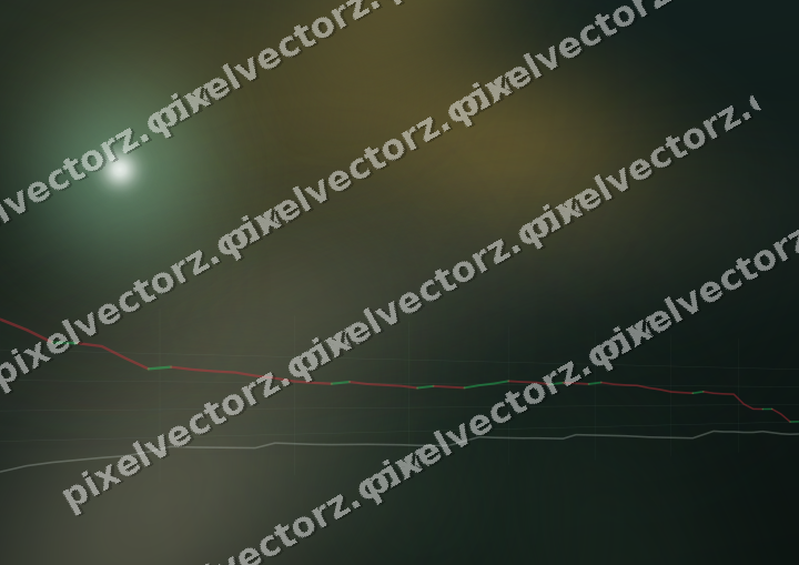 Glowing neon chart background in dark green and amber