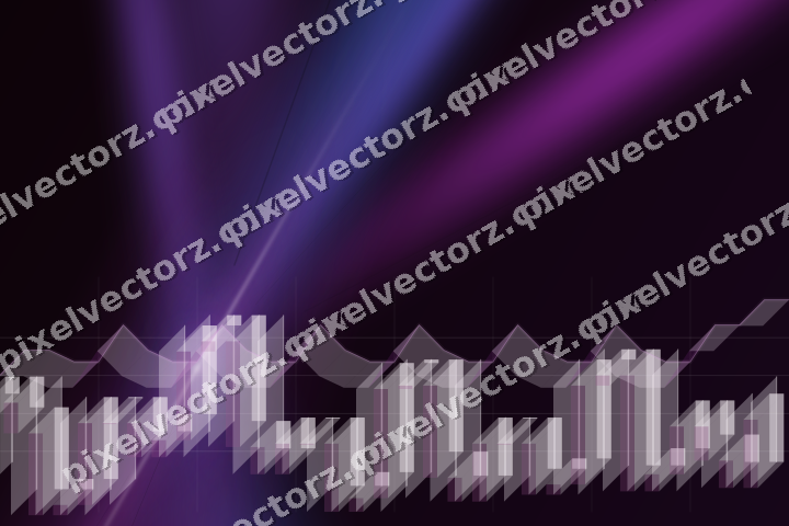 Glowing neon chart background in purple and blue