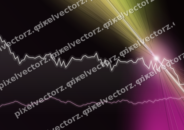 Glowing neon chart background in magenta and lime