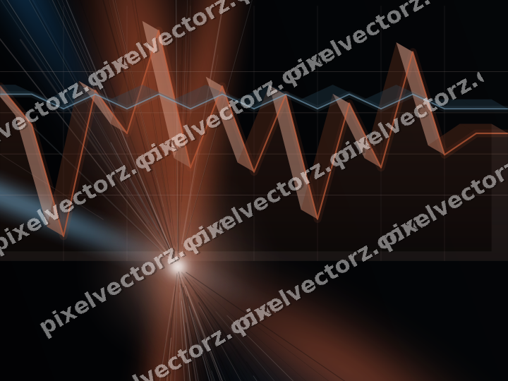Glowing neon chart background in orange and cyan