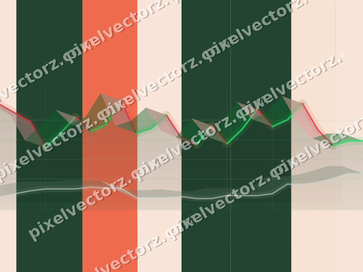 Soft pastel chart background in dark green and red