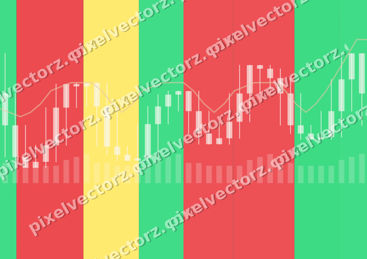 Glowing neon chart background in red and orange