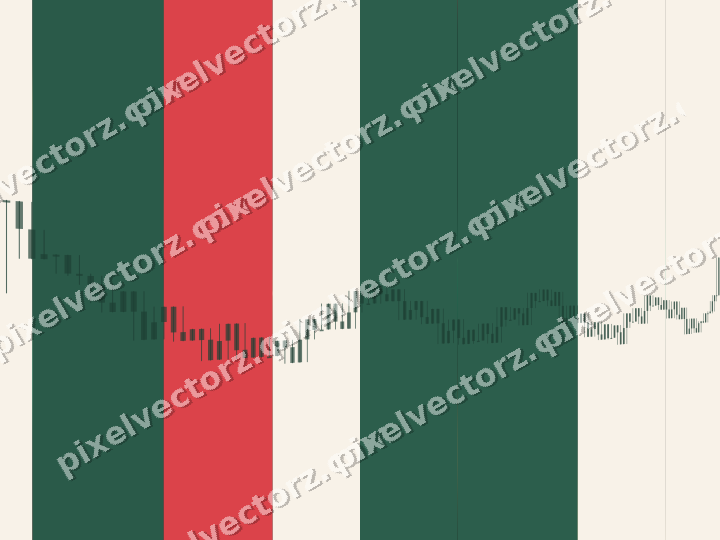 Glowing neon chart background in green and red