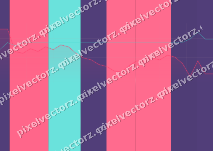 Glowing neon chart background in pink and amber