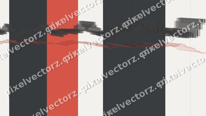 Glowing neon chart background in blue and red