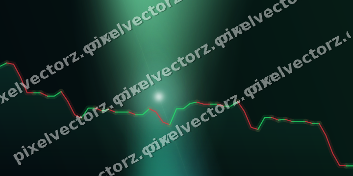 Glowing neon chart background in green and teal