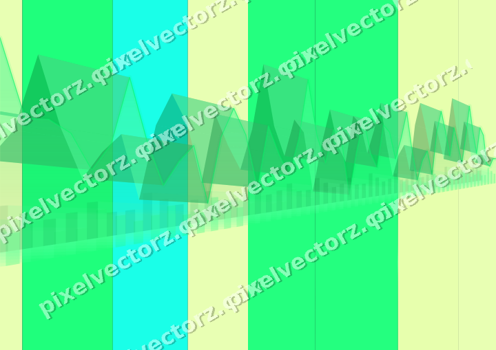 Glowing neon chart background in green and lime