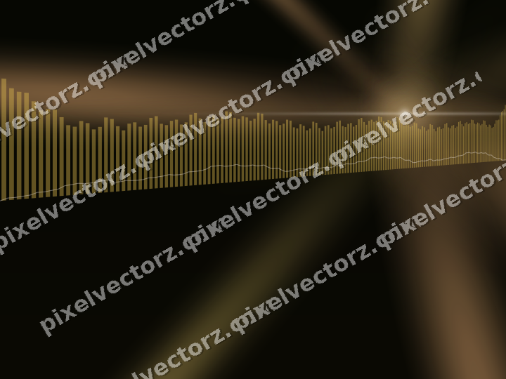 Glowing neon chart background in amber and orange