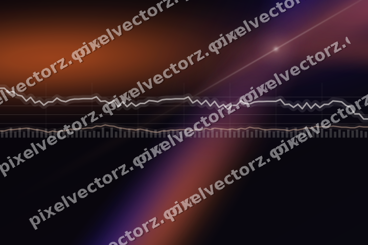 Glowing neon chart background in orange and blue