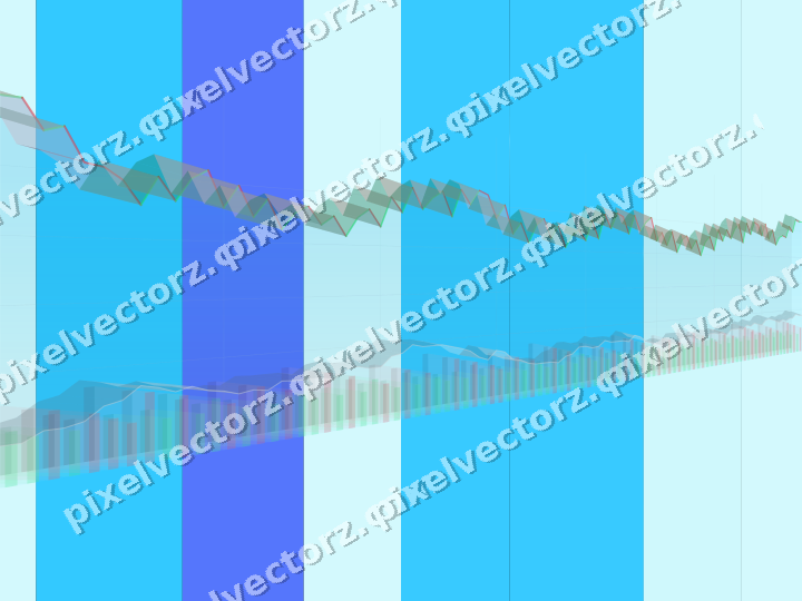 Glowing neon chart background in cyan and teal