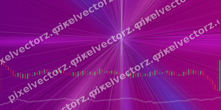Glowing neon chart background in purple and blue