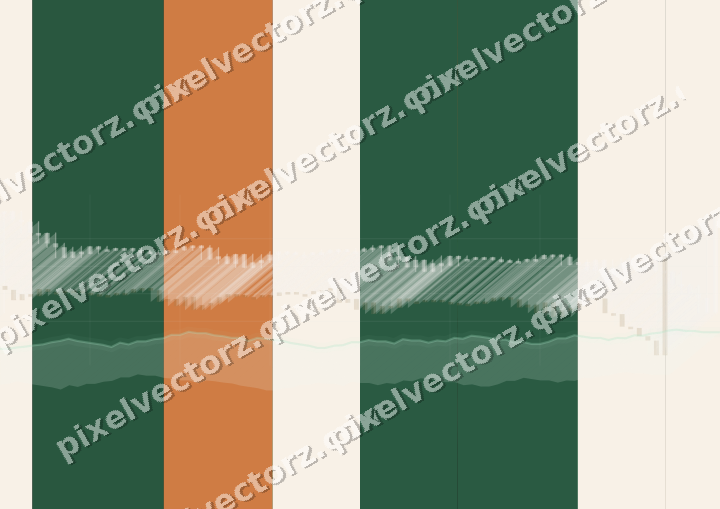 Glowing neon chart background in green and orange