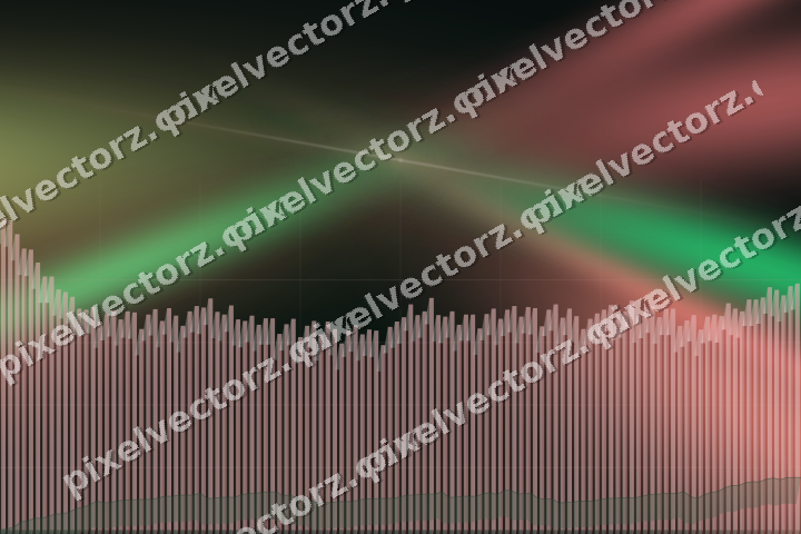 Glowing neon chart background in red and green