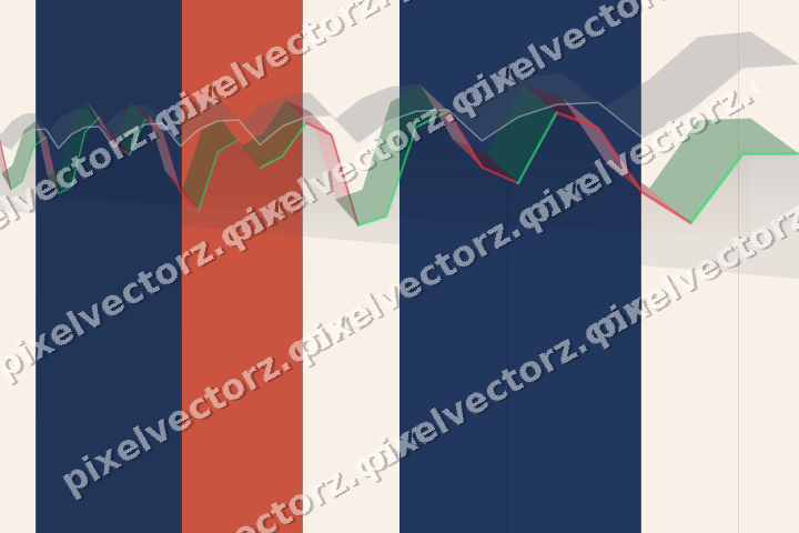 Glowing neon chart background in blue and red