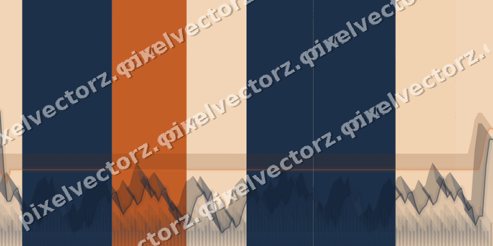 Soft pastel chart background in dark blue and orange