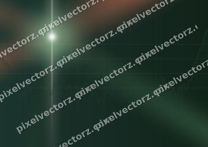 Glowing neon chart background in dark green and red