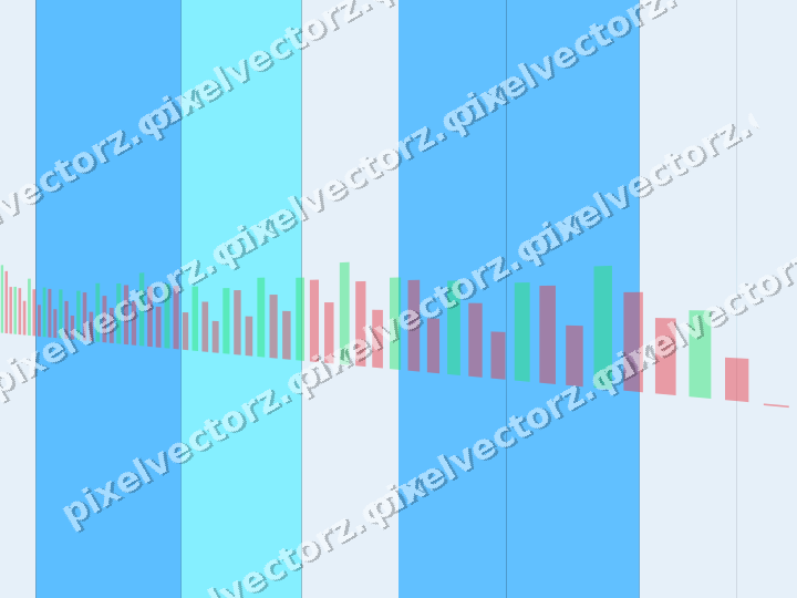 Glowing neon chart background in cyan and blue