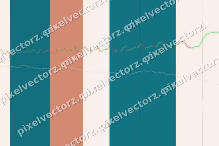 Glowing neon chart background in teal and orange