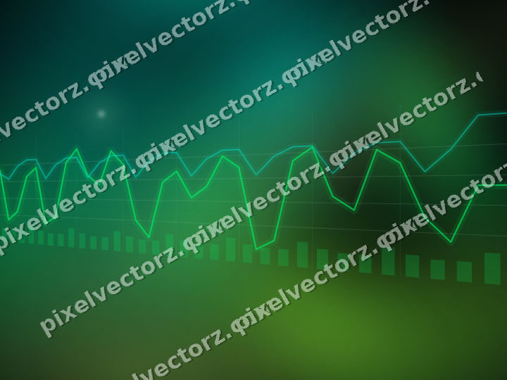 Glowing neon chart background in green and lime