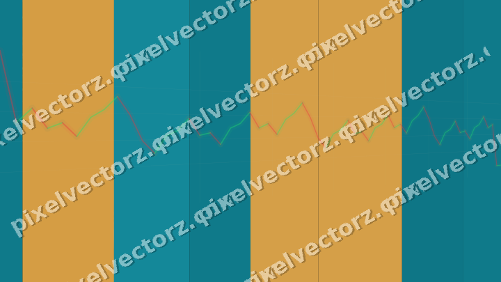 Glowing neon chart background in amber and teal