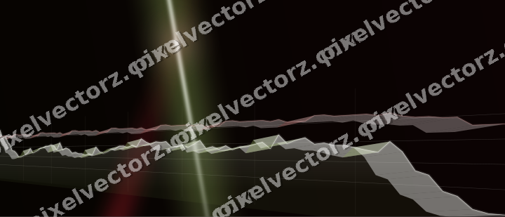 Glowing neon chart background in red and green