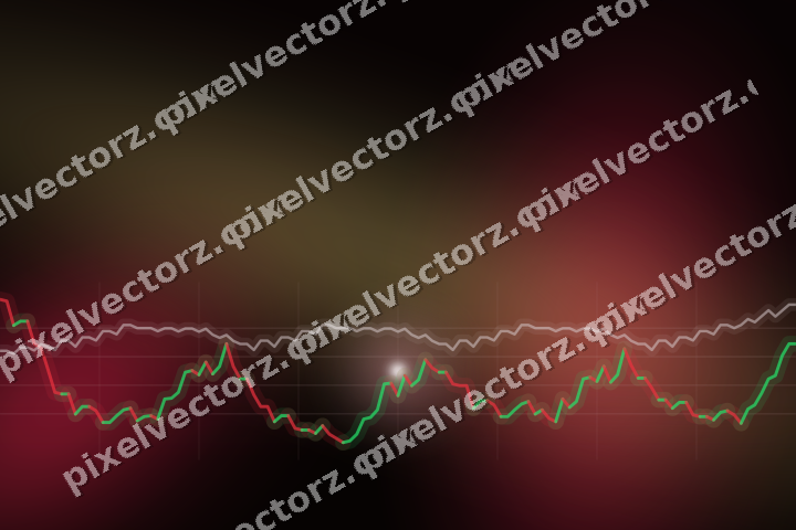 Glowing neon chart background in pink and red