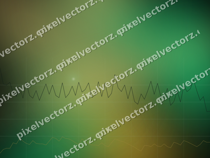 Glowing neon chart background in green and amber