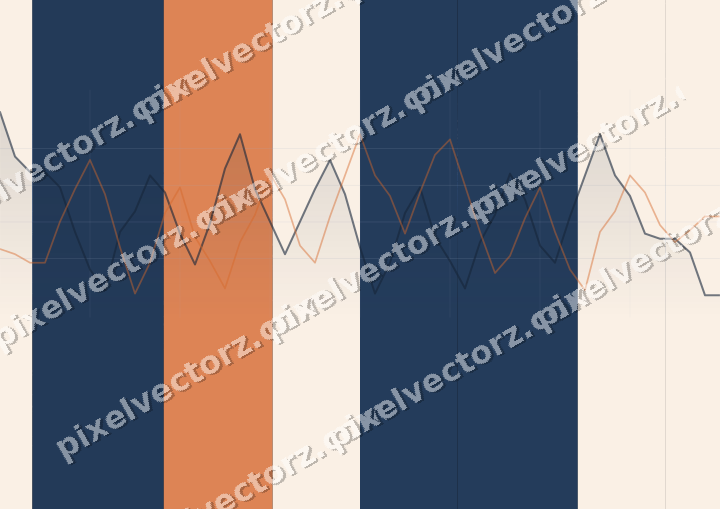 Glowing neon chart background in blue and orange
