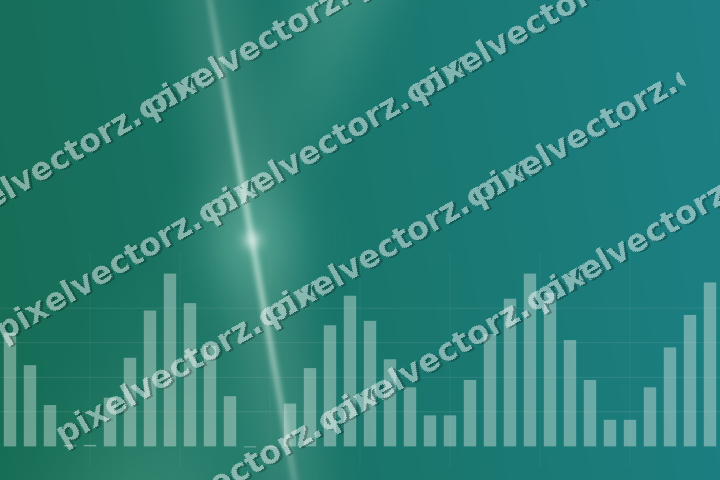 Glowing neon chart background in green and teal