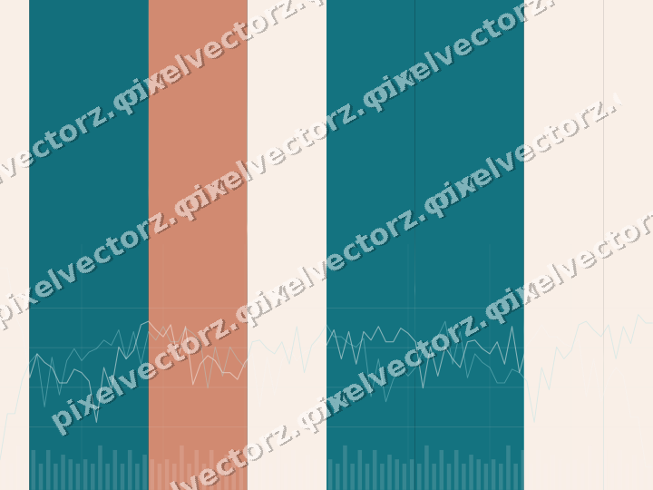 Glowing neon chart background in teal and orange