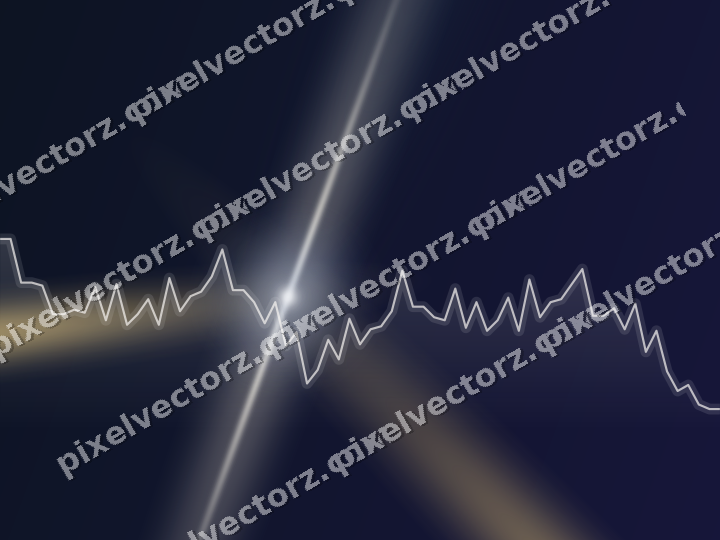 Glowing neon chart background in dark blue and amber