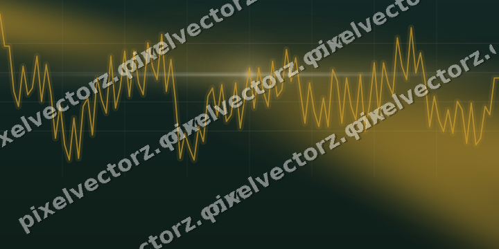Glowing neon chart background in amber and dark green