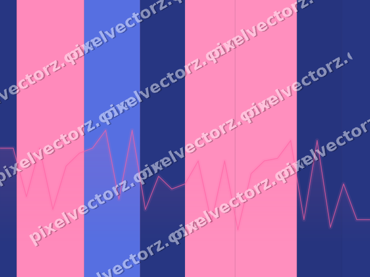 Glowing neon chart background in pink and blue