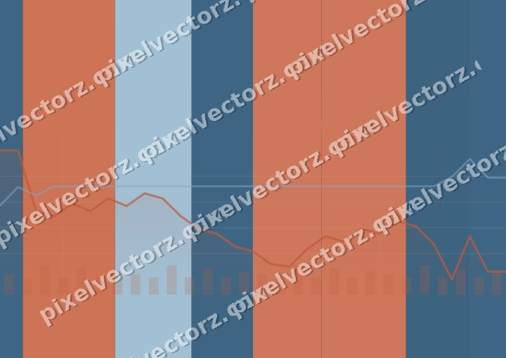 Glowing neon chart background in orange and cyan