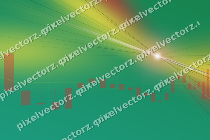 Glowing neon chart background in red and orange
