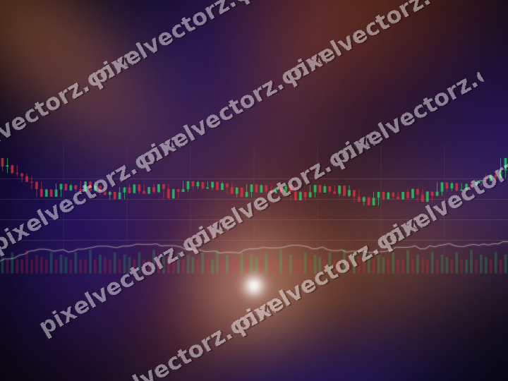 Glowing neon chart background in orange and blue